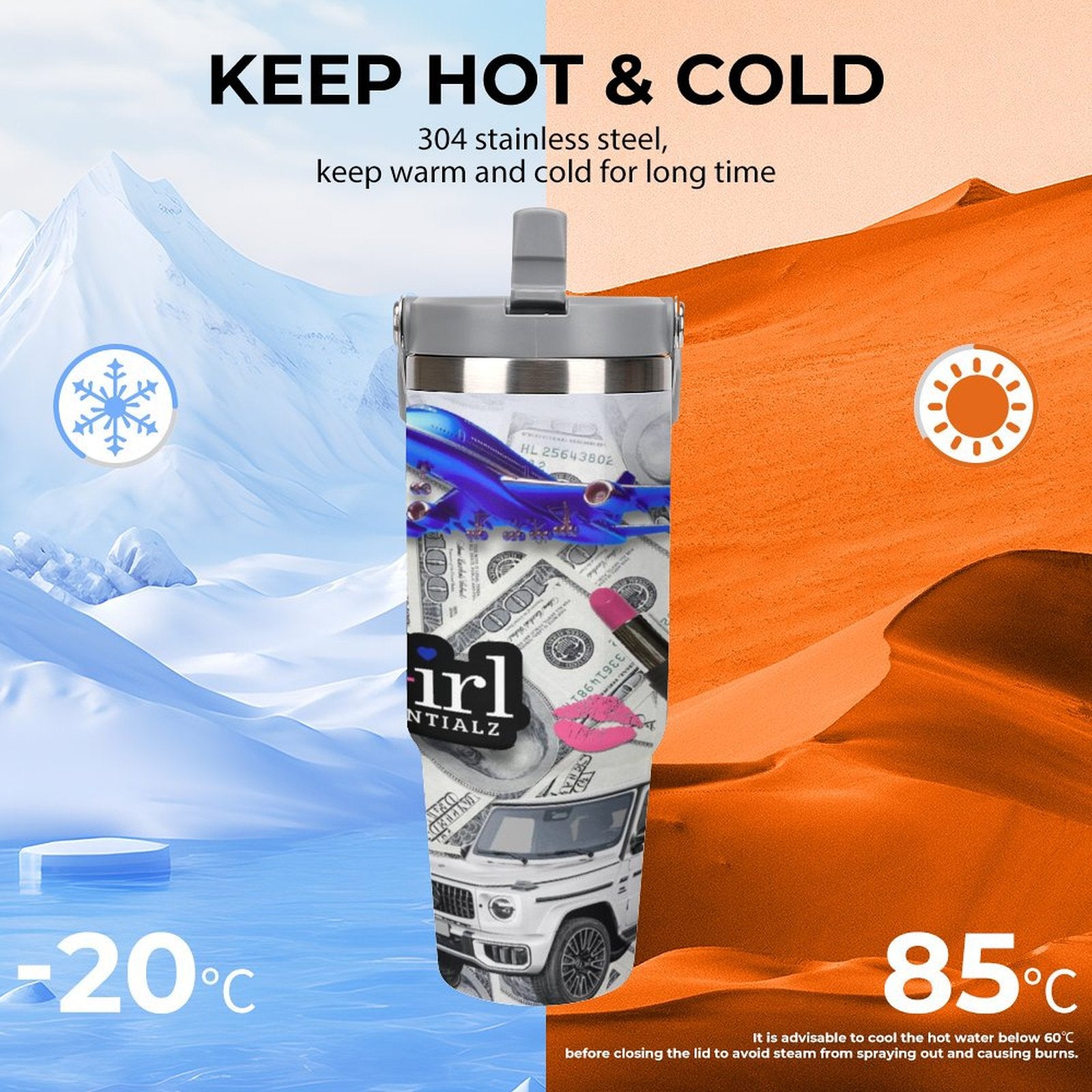 Design 30oz Tumbler with Top Handle