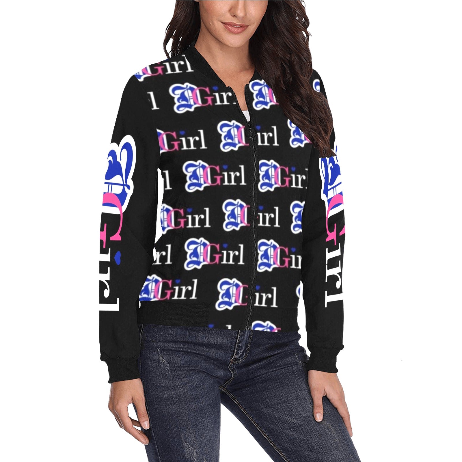 Women's All Over Print Bomber Jacket