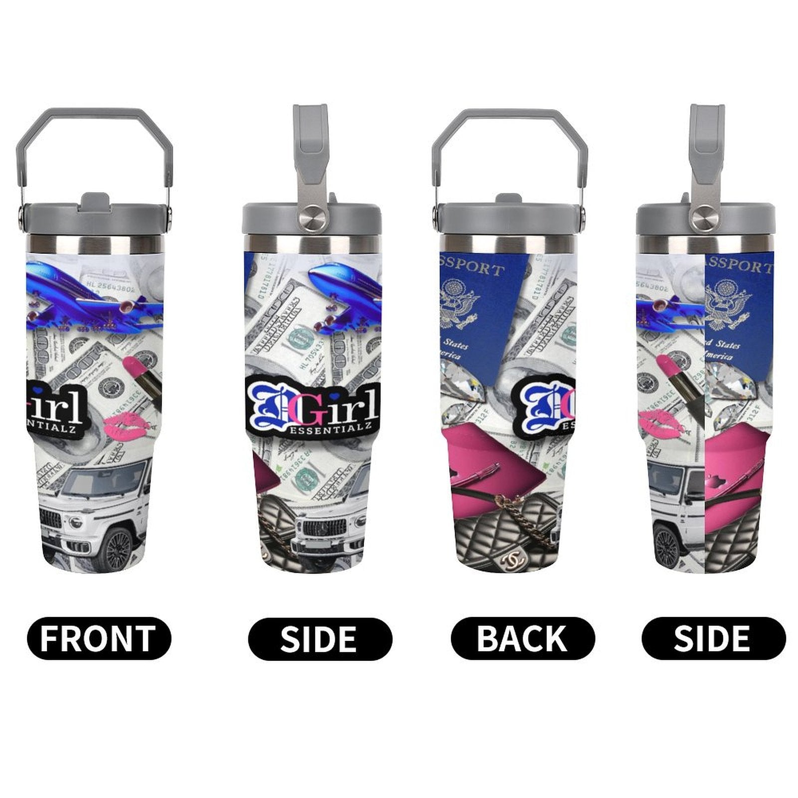 Design 30oz Tumbler with Top Handle